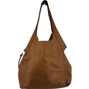 Sundance Leather Shoulder Bag Purse Zip Closure Lined Solid Casual Tan One Size